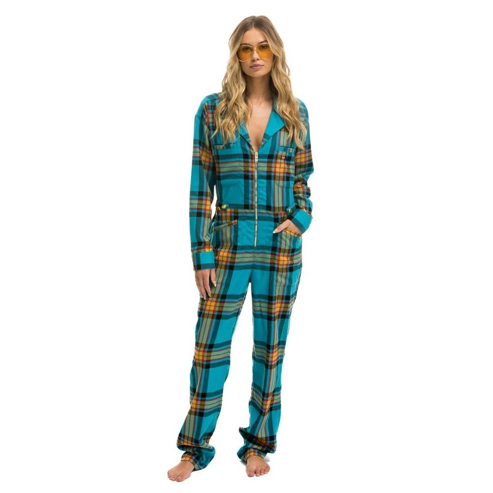 NEW Aviator Nation UNISEX PLAID FLIGHT SUIT - JACKSON PLAID XS
